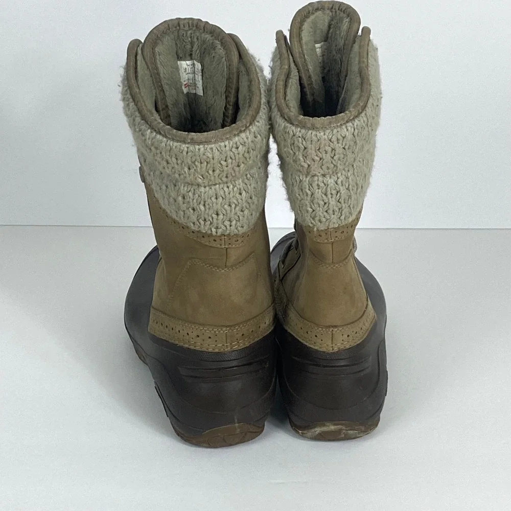 The North Face Shellista II Lace Up Winter Boots Tan Brown‎ Faux Fur Womens 9.5